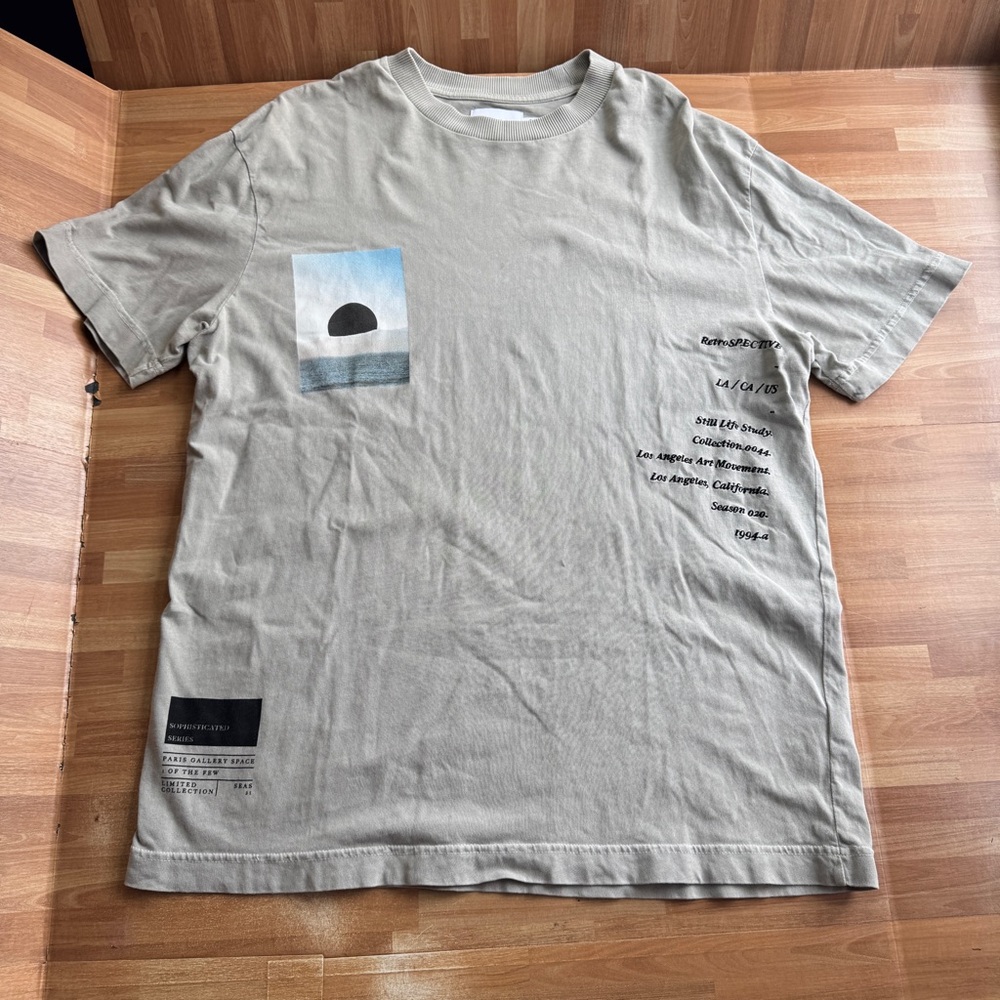 Topman beige graphic retrospective California tshirt. Shirt sleeve, size small